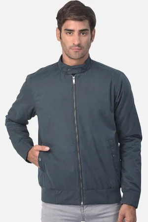 Woodland Men Teal Water Resistant Bomber Jacket