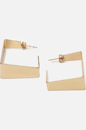 Forever 21 Gold-Plated Contemporary Hoop Earrings