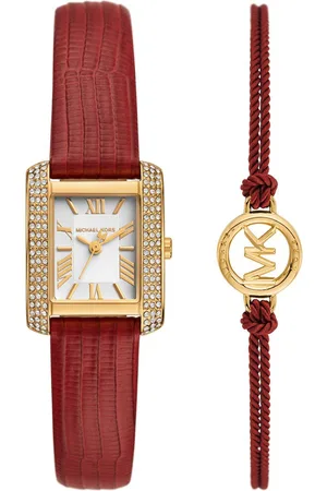 Michael Kors Women Dial & Leather Straps Analogue Watch AK_MK4874SET