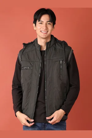 V-Mart Men Hooded Solid Cotton Casual Bomber Jacket
