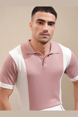 LocoMotive Premium Men Knited Textured Polo Neck Relaxed Fit Tshirt