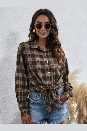 HERE&NOW Women Original Tartan Checks Opaque Checked Casual Shirt