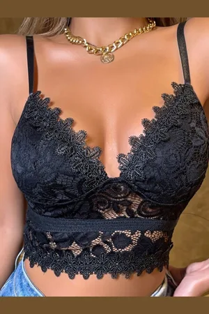 HERE&NOW Women Shoulder Straps Bralette Crop Top
