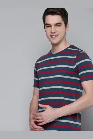 HERE&NOW Men Striped T-shirt