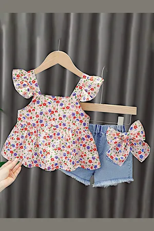 BAESD Girls Printed Top with Shorts