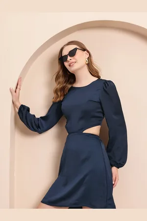 Mast & Harbour Puff Sleeve Fit & Flare Mini Dress
