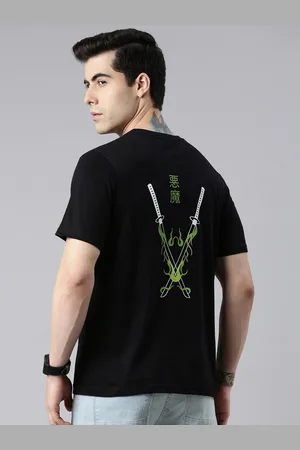 Bushirt Men Black Typography Applique T-shirt
