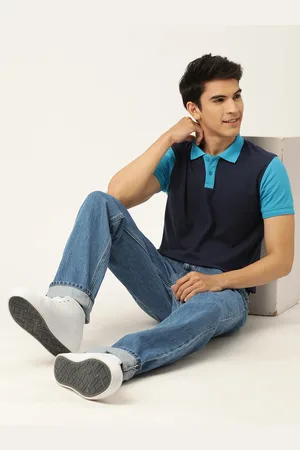 Mast & Harbour Solid Polo Collar T-shirt