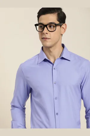 Invictus Men Blue Solid Slim Fit Semiformal Shirt