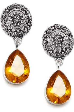 Bamboo Tree Jewels Yellow Contemporary Drop Earrings
