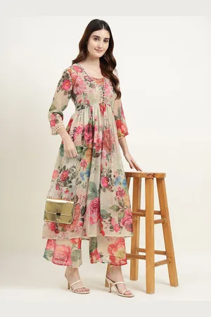 ZARI Women Floral Printed Regular Kurta with Palazzos