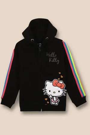 Kidsville Girls Hello Kitty Printed Hooded Cotton Sweatshirt