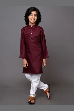 VESHAM Boys Brown Kurta with Pyjamas