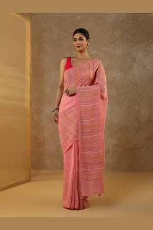 Taneira Floral Embroidered Kantha Work Silk Cotton Saree