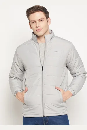 Spirit Men Grey Windcheater and Water Resistant Padded Jacket