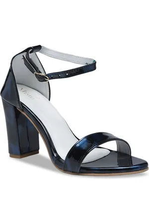 Misto Women Blue Solid Block Heels