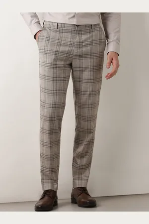 SELECTED Men Checked Slim Fit Formal Trousers