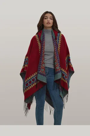 JC Collection Geometric Printed Tasselled Border Scarf