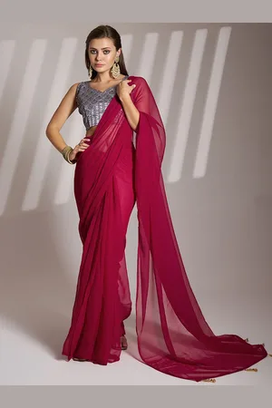 Kalista Schiffli Pure Chiffon Ready to Wear Saree
