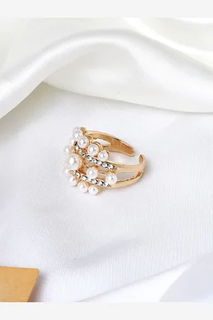 Joker & Witch Gold-Plated Pearl -Beaded Finger Ring