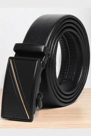 Mast & Harbour Men Black Textured Formal Belt