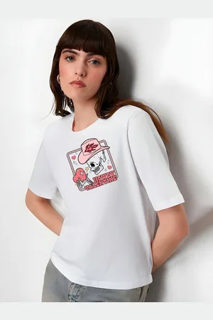 Moda Rapido Women Graphic Printed Round Neck Cotton Oversized T-shirt
