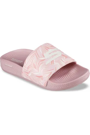 Skechers Women Printed Open Toe Slip On Sliders