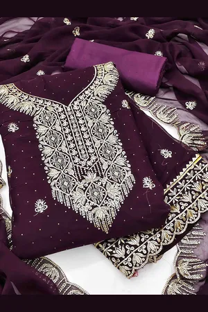 KIMISHA Embroidered Unstitched Dress Material