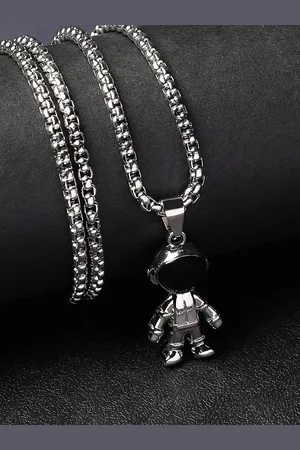 French Accent Silver-Plated Pendant With Chain