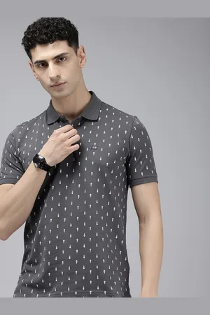 Arrow Geometric Printed Polo Collar Relaxed Fit Pure Cotton T-shirt