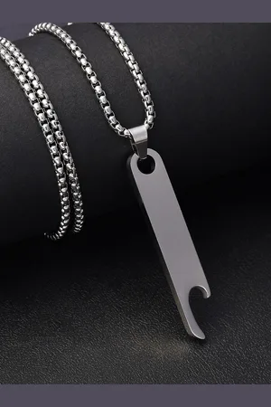 French Accent Silver-Plated Pendant With Chain