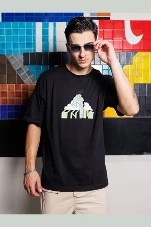 HERE&NOW Men Printed Polo Collar Applique T-shirt