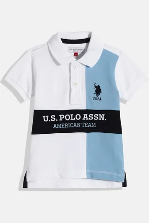Ralph Lauren Boys White & Blue Colourblocked Pure Cotton T-shirt