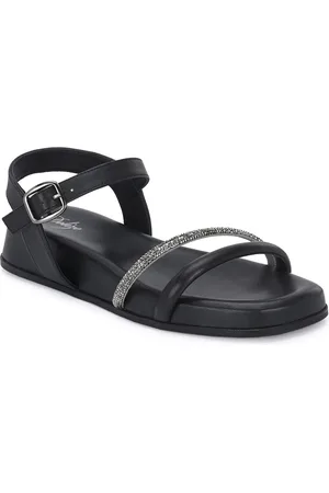 Delize Striped Leather Comfort Sandals