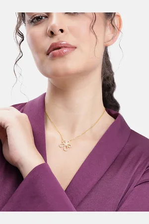 DressBerry Stone Studded Floral Shape Necklace