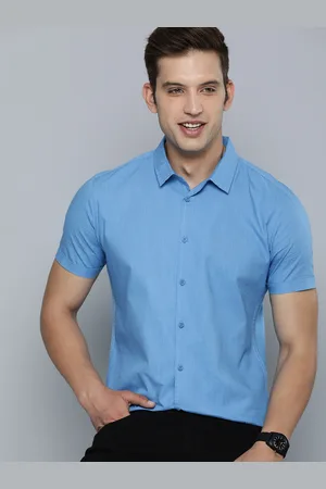 HERE&NOW Men Pure Cotton Slim Fit Solid Cuban Collar Casual Shirt