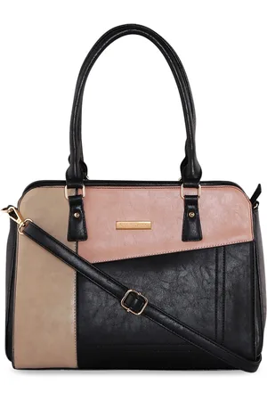 Giordano Black & Pink Colourblocked Handheld Bag