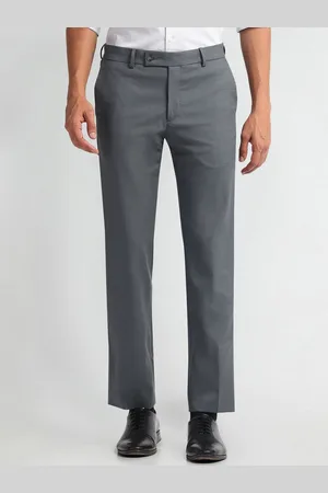 Arrow Men Plain Mid-Rise Slim Fit Formal Trousers