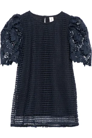 Scouph Blue Lace A-Line Dress