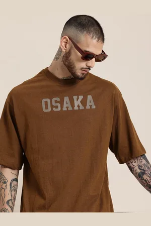 HERE&NOW Typography Printed Oversized Drop-Shoulder Sleeves T-shirt