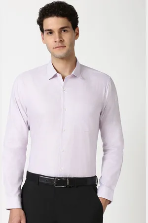 Peter England Men Spread Collar Vertical Striped Cotton Slim Fit Formal Shirt