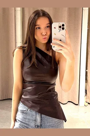HERE&NOW Women Round Neck Sleeveless Top