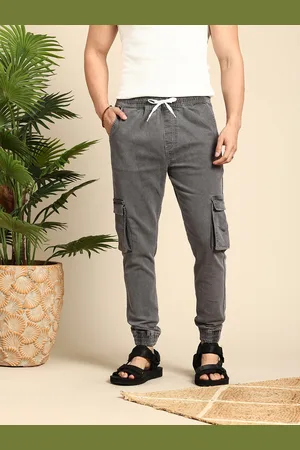 Mast & Harbour Men Cargo Joggers Stretchable Jeans