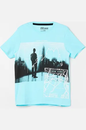 Lifestyle Boys Printed Round Short Sleeves Cotton Slim Fit T-shirt