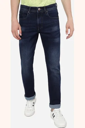 Greenfibre Men Straight Fit Clean Look Heavy Fade Stretchable Whiskers Cotton Jeans