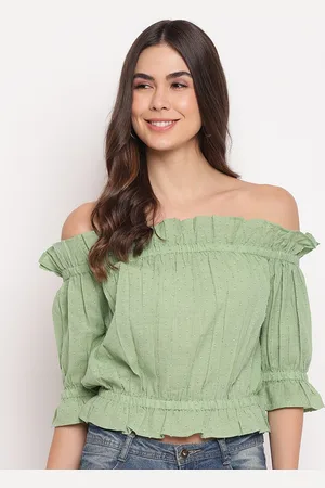 Mayra Off-Shoulder Pure Cotton Bardot Crop Top