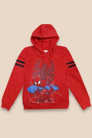 Kidsville Boys Red Spiderman Printed Pullover Sweatshirt
