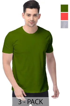 Color Capital Unisex Pack Of 3 Solid Round Neck Cotton T-shirts