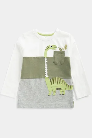 Mothercare Boys Colourblocked Round Neck Pure Cotton T-shirt