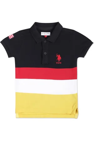Ralph Lauren Boys Colourblocked Polo Collar Pure Cotton T-shirt
